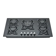 Built-in gas hob 900mm tempered glass 5 burners EMALL #EGH-G5074