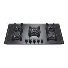 Built-in gas hob 900mm tempered glass 5 burners EMALL #EGH-G5057C