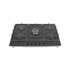 Built-in gas hob 760mm tempered glass 5 burners EMALL #EGH-G76-506
