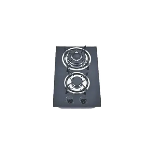 Built-in gas hob 320mm tempered glass 2 burners EMALL #EGH-G2001