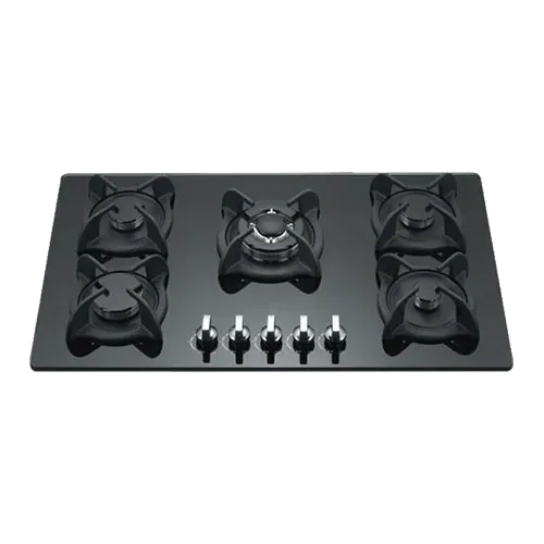 Built-in gas hob 900mm tempered glass 5 burners EMALL #EGH-G5065