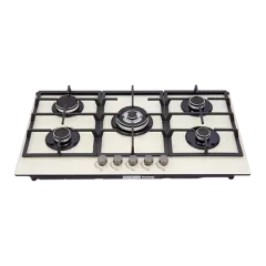 Built-in gas hob 900mm tempered glass 5 burners EMALL #EGH-G5068BC