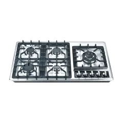 Built-in gas hob 860mm stainless steel 5 burners EMALL #EGH-S5026