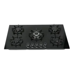 Built-in gas hob 900mm tempered glass 5 burners EMALL #EGH-G5005