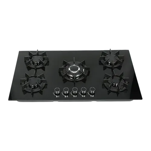 Built-in gas hob 900mm tempered glass 5 burners EMALL #EGH-G5005