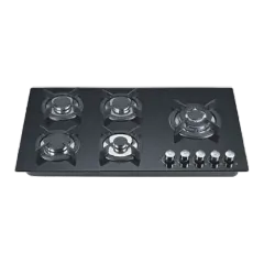 Built-in gas hob 900mm tempered glass 5 burners EMALL #EGH-G5054