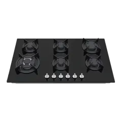Built-in gas hob 900mm tempered glass 6 burners EMALL #EGH-G6002