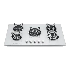 Built-in gas hob 900mm tempered glass 5 burners EMALL #EGH-G5018CW