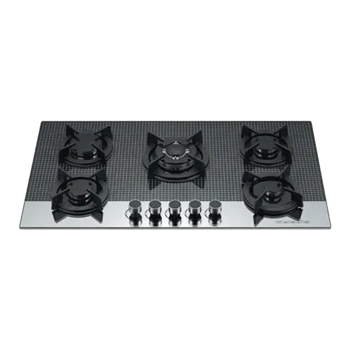 Built-in gas hob 900mm tempered glass 5 burners EMALL #EGH-G5002