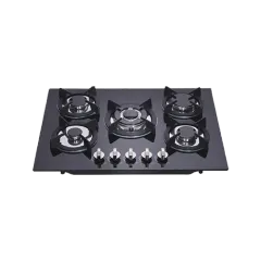 Built-in gas hob 760mm tempered glass 5 burners EMALL #EGH-G76-502