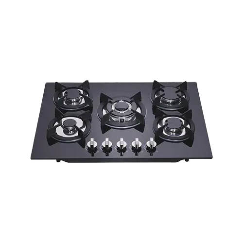 Built-in gas hob 760mm tempered glass 5 burners EMALL #EGH-G76-502