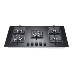 Built-in gas hob 900mm tempered glass 5 burners EMALL #EGH-G5020