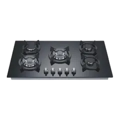 Built-in gas hob 900mm tempered glass 5 burners EMALL #EGH-G5055