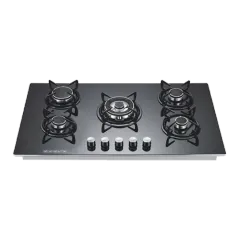 Built-in gas hob 900mm tempered glass 5 burners EMALL #EGH-G5017C