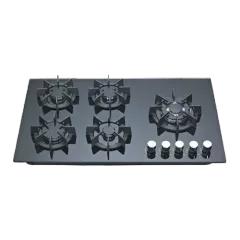Built-in gas hob 900mm tempered glass 5 burners EMALL #EGH-G5004