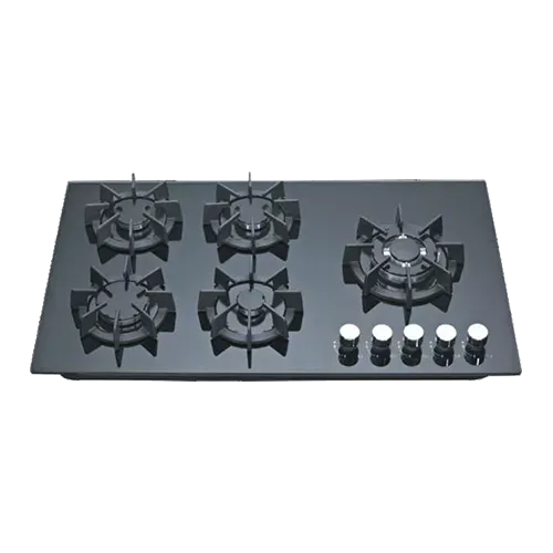 Built-in gas hob 900mm tempered glass 5 burners EMALL #EGH-G5004