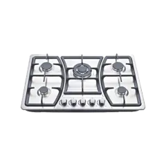 Built-in gas hob 760mm stainless steel 5 burners EMALL #EGH-S76-505