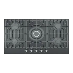 Built-in gas hob 900mm tempered glass 5 burners EMALL #EGH-G5077