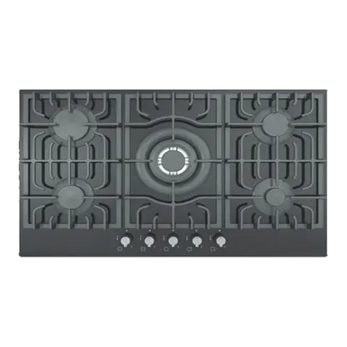 Built-in gas hob 900mm tempered glass 5 burners EMALL #EGH-G5077