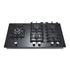 Built-in gas hob 900mm tempered glass 5 burners EMALL #EGH-G5059