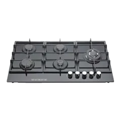 Built-in gas hob 900mm tempered glass 5 burners EMALL #EGH-G5069