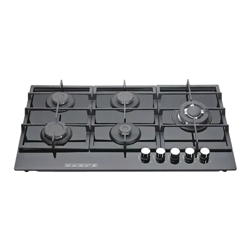 Built-in gas hob 900mm tempered glass 5 burners EMALL #EGH-G5069