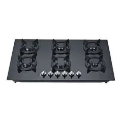 Built-in gas hob 900mm tempered glass 6 burners EMALL #EGH-G6001