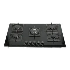 Built-in gas hob 900mm tempered glass 5 burners EMALL #EGH-G5019