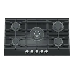 Built-in gas hob 900mm tempered glass 5 burners EMALL #EGH-G5062