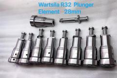 Marine engine injection nozzle and plunger element