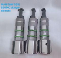 Marine engine injection nozzle and plunger element