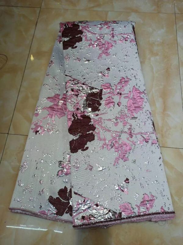 Latest Jacquard Fabric African Brocade Lace Tissu French Tulle Lace 5 Yards Fabric Brocade for Nigerian Women