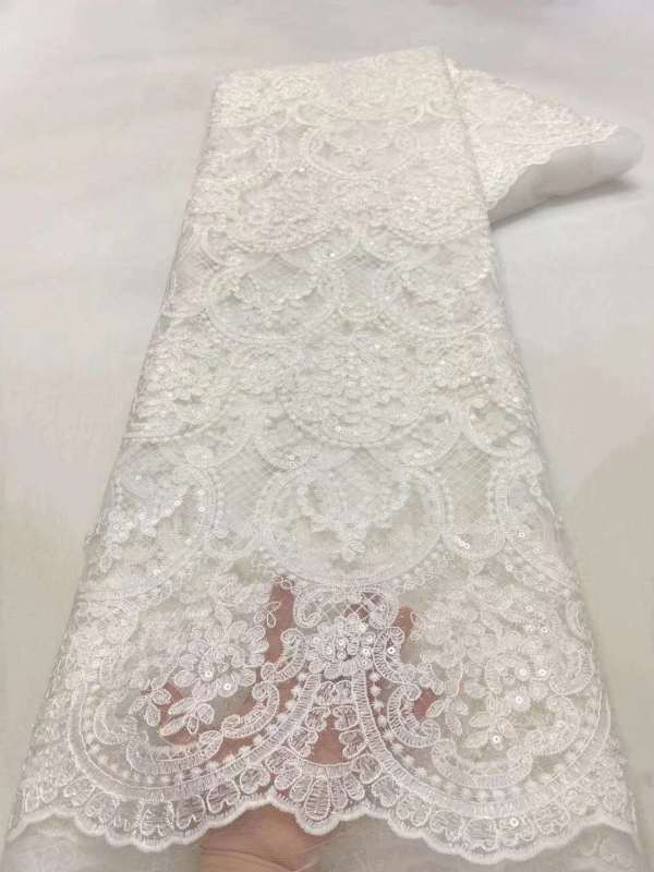 New Sequins Bridal Net Lace Wedding Trim Tulle Lace Clothing Embroidery Fabrics For Dresses Wedding