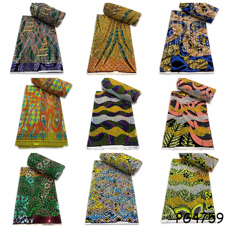 African 6 yards Real Wax Material Printed Ankara Netherlands Fashion Design Ghana Wax Fabric For Wedding