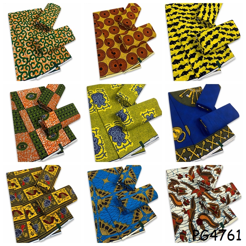 Newest African Fabric Original Hollandais Material Super Wax For Sewing Fashion Dress 6 Yards