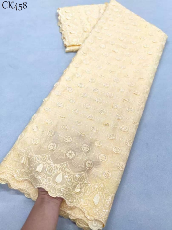 African Fashion Nigerian Cord Lace Bridal Chiffon Matreial French Mesh Lace With Sequins Nigerian Wedding Asoebi Lace Material