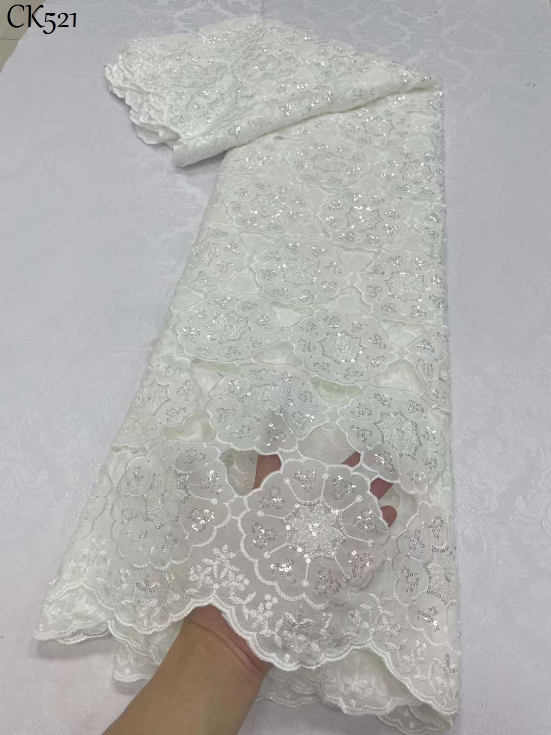 African Fashion Nigerian Cord Lace Bridal Chiffon Matreial French Mesh Lace With Sequins Nigerian Wedding Asoebi Lace Material