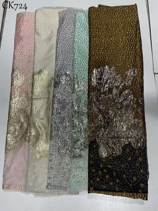 Jacquard Fabric Best Selling African Sewing Materials Brocade Nigerian Tulle Lace Fabric Tissu Brocade For Gown