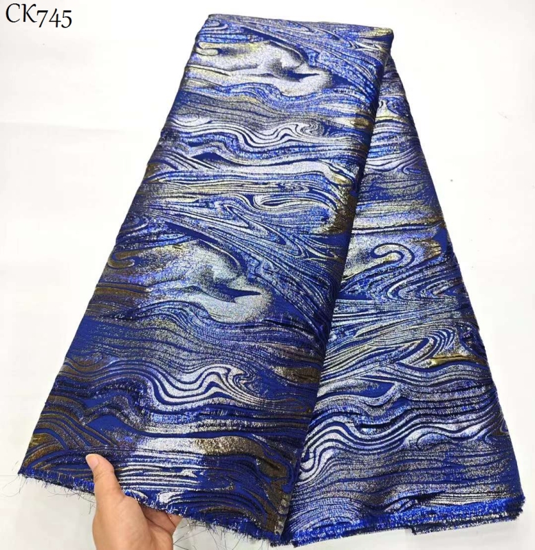 Women African Brocade Lace Fabrics Hot Selling Nigerian Jacquard Lace Fabrics