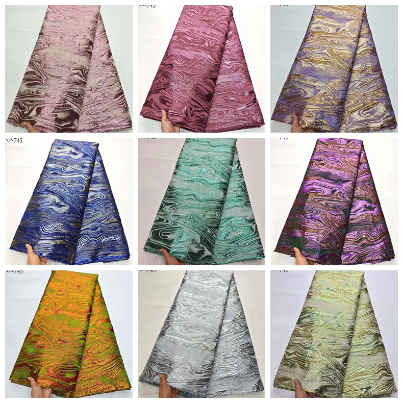 Women African Brocade Lace Fabrics Hot Selling Nigerian Jacquard Lace Fabrics