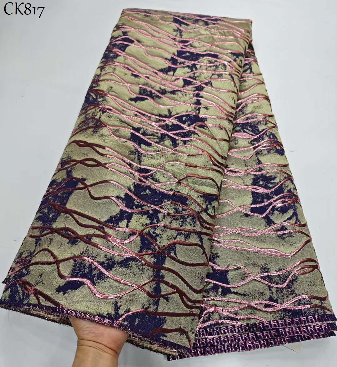 Jacquard Fabric Best Selling African Sewing Materials Brocade Nigerian Tulle Lace Fabric Tissu Brocade For Gown