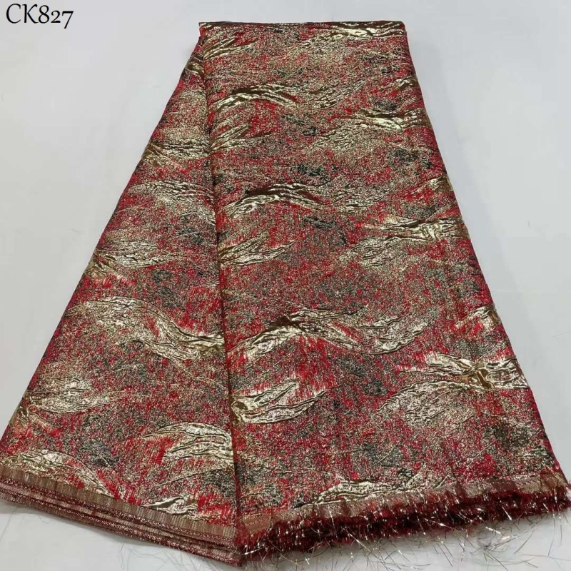 Latest Jacquard Fabric Brocade Lace Tissu Top Selling African Tulle Net Lace Fabric Brocade Fabric for Nigerian Wedding