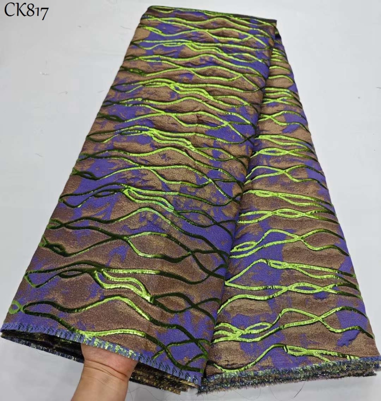 Jacquard Fabric Best Selling African Sewing Materials Brocade Nigerian Tulle Lace Fabric Tissu Brocade For Gown