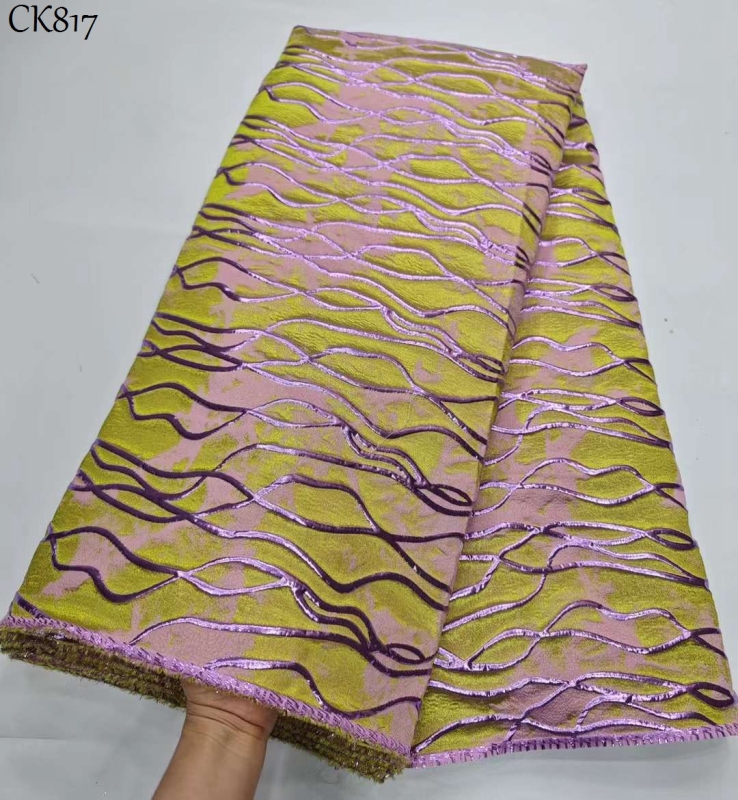 Jacquard Fabric Best Selling African Sewing Materials Brocade Nigerian Tulle Lace Fabric Tissu Brocade For Gown