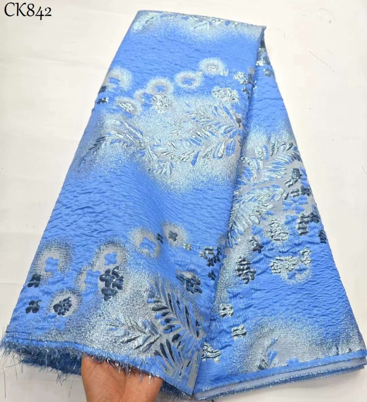 African Brocade Satin Nigerian Lace Fabrics Embroidery Jacquard Lace French Wedding Net Lace For Party