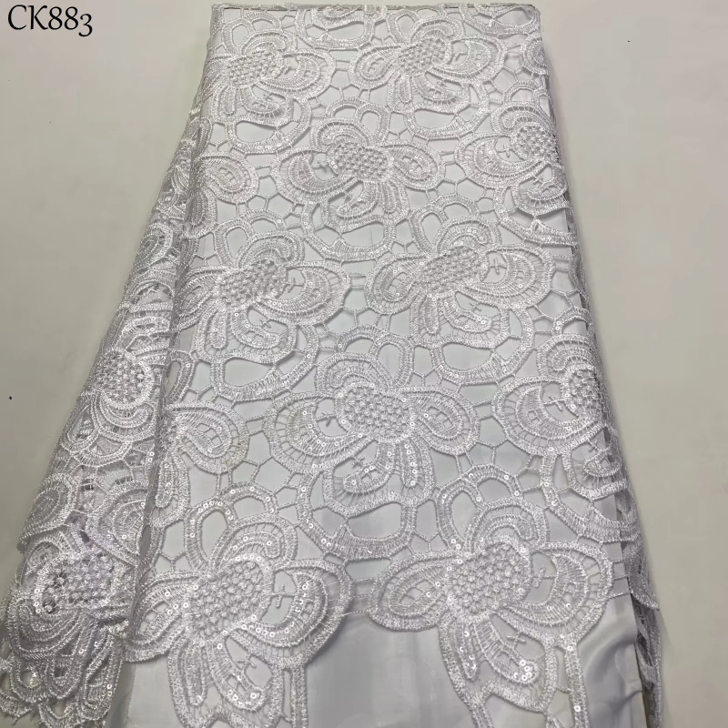 Luxury French Gupuire Tulle Fabrics Cord Lace African Clothing Material For Bridal Clothing Wedding Dresses