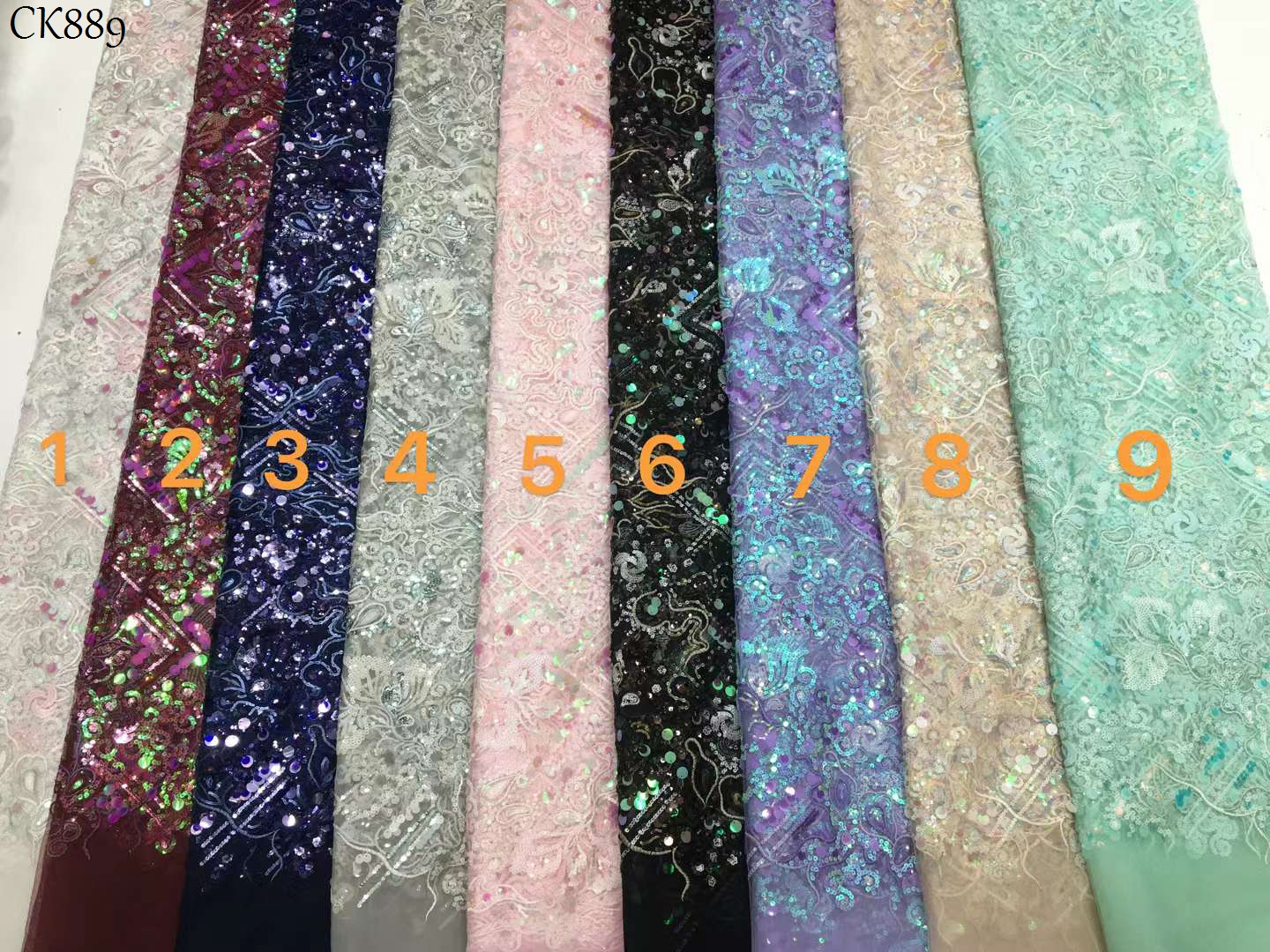 Newest Women African French Party Sequins Lace Bridal Trim Fabrics For Dresses Wedding