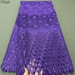 Cord Lace Fabrics Nigerian Guipure Material For African Clothing With Sequins For Party