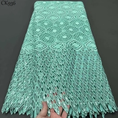 Cord Lace Fabrics Nigerian Guipure Material For African Clothing With Sequins For Party