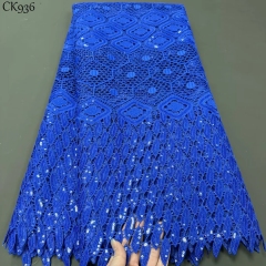 Cord Lace Fabrics Nigerian Guipure Material For African Clothing With Sequins For Party